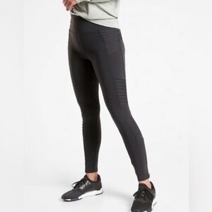 Athleta Delancey Moto Leggings in Black Size L